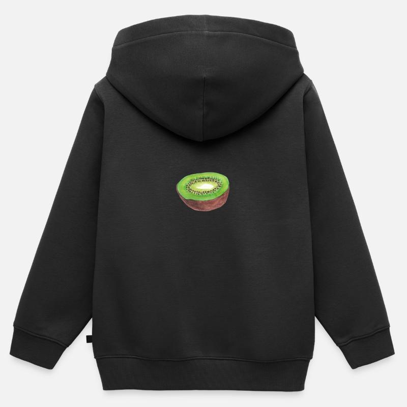 kiwi - Sweat Premium à capuche zippé enfant bio - noir