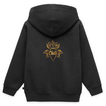 be Chilli - Kinder Premium Organic Zip Hoodie - Schwarz - Hinten - AI Model Kid Male (0cm)