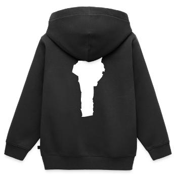 Drapeau de carte Bénin - Sweat Premium à capuche zippé enfant bio - noir - Dos - AI Model Kid Male (0cm)
