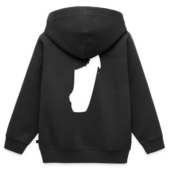 Drapeau de la carte de Madagascar - Sweat Premium à capuche zippé enfant bio - noir - Dos - AI Model Kid Male (0cm)