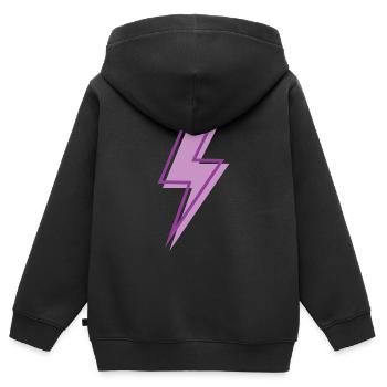 Hellviolettes Licht - Kinder Premium Organic Zip Hoodie - Schwarz - Hinten - AI Model Kid Male (0cm)