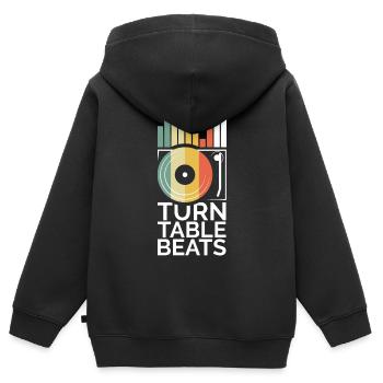 Platine vinyle Beats Music Music DJ DJING Records Icône - Sweat Premium à capuche zippé enfant bio - noir - Dos - AI Model Kid Male (0cm)