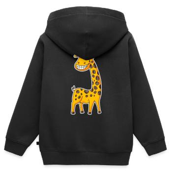 Giraffe Langer Hals - Kinder Premium Organic Zip Hoodie - Schwarz - Hinten - AI Model Kid Male (0cm)