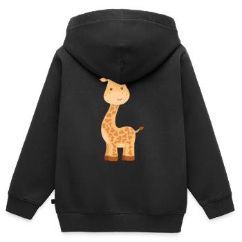 Giraffe Familie Mama Baby T-Shirt - Kinder Premium Organic Zip Hoodie - Schwarz - Hinten - AI Model Kid Male (0cm)