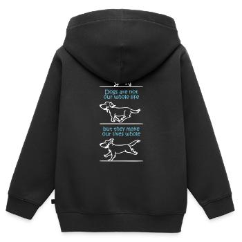 Hunde machen unser Leben ganz (dunkel) - Kinder Premium Organic Zip Hoodie - Schwarz - Hinten - AI Model Kid Male (0cm)