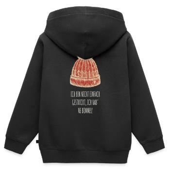 Winter Hat – Vintage Red Look - Kids Premium Organic Zip-up Hoodie - black - Back - AI Model Kid Male (0cm)