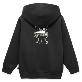 Magie du barbecue magique - Sweat Premium à capuche zippé enfant bio - noir - Dos - AI Model Kid Male (0cm)