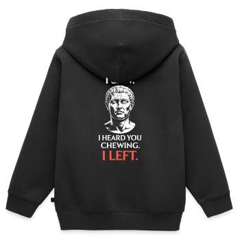 Kaugeräusche Chewing Essgeräusche Schmatzen Kauen - Kinder Premium Organic Zip Hoodie - Schwarz - Hinten - AI Model Kid Male (0cm)