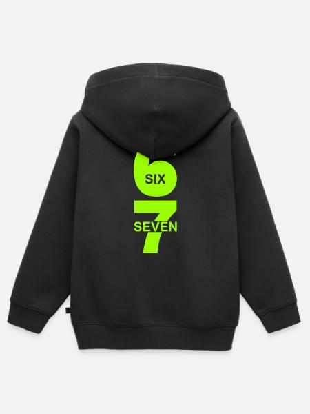 Six Seven - 67 - Meme - Basketball - 6-7 - Kinder Premium Organic Zip Hoodie - Schwarz