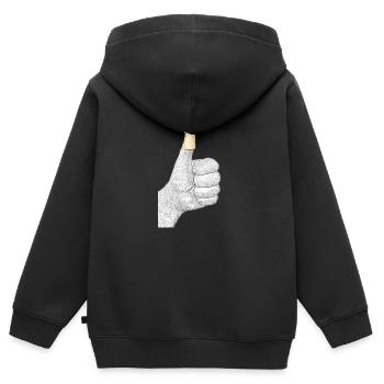 Hand mit Pflaster - Kinder Premium Organic Zip Hoodie - Schwarz - Hinten - AI Model Kid Male (0cm)