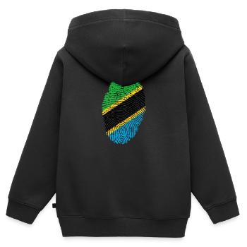 Fingerprint - Tansania - Kinder Premium Organic Zip Hoodie - Schwarz - Hinten - AI Model Kid Male (0cm)