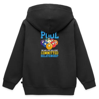 Joueur de billard Cue Sports Billard - Sweat Premium à capuche zippé enfant bio - noir - Dos - AI Model Kid Male (0cm)