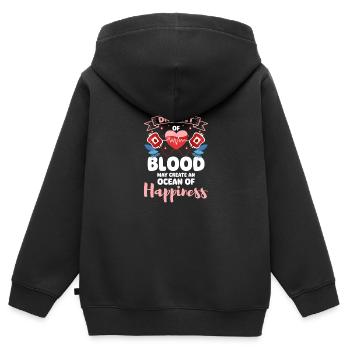 Blutspende Leben Krankenhaus - Kinder Premium Organic Zip Hoodie - Schwarz - Hinten - AI Model Kid Male (0cm)