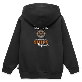 Maquette Captain Anchor - Sweat Premium à capuche zippé enfant bio - noir - Dos - AI Model Kid Male (0cm)