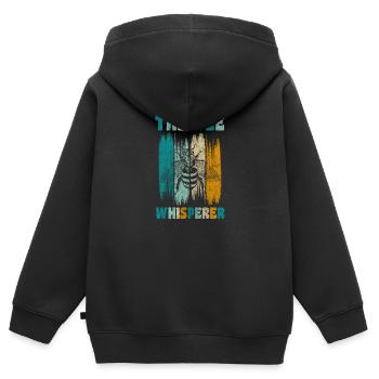 Abeille abeille abeille - Sweat Premium à capuche zippé enfant bio - noir - Dos - AI Model Kid Male (0cm)