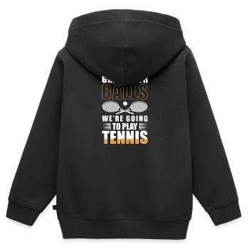 Sport Schläger Verein - Kinder Premium Organic Zip Hoodie - Schwarz - Hinten - AI Model Kid Male (0cm)
