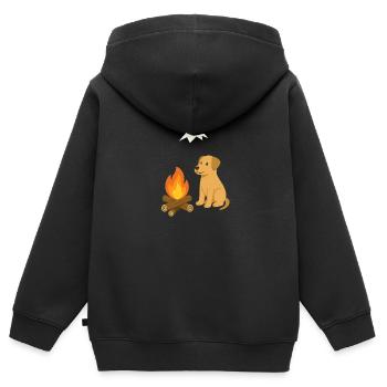 The magic of the campfire in the open air - Kids Premium Organic Zip-up Hoodie - black - Back - AI Model Kid Male (0cm)