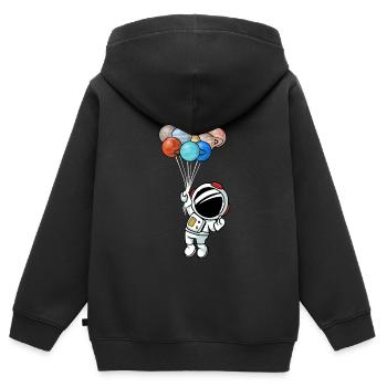 Astronaute - Sweat Premium à capuche zippé enfant bio - noir - Dos - AI Model Kid Male (0cm)