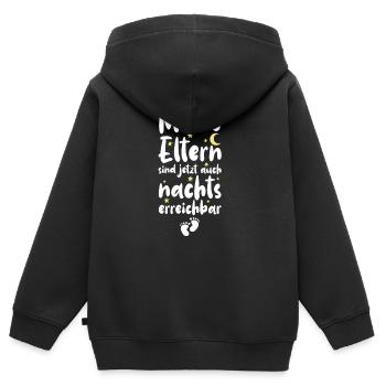 Meine Eltern Sind Jetzt Auch Nac... - Kinder Premium Organic Zip Hoodie - Schwarz - Hinten - AI Model Kid Male (0cm)
