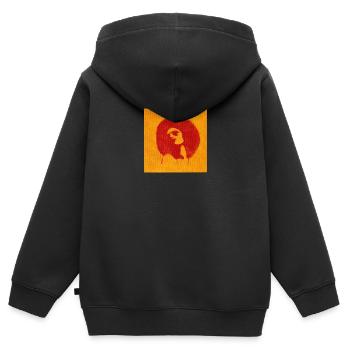 afro - Kinder Premium Organic Zip Hoodie - Schwarz - Hinten - AI Model Kid Male (0cm)