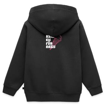 Kein Eis für Nazis - Kinder Premium Organic Zip Hoodie - Schwarz - Hinten - AI Model Kid Male (0cm)