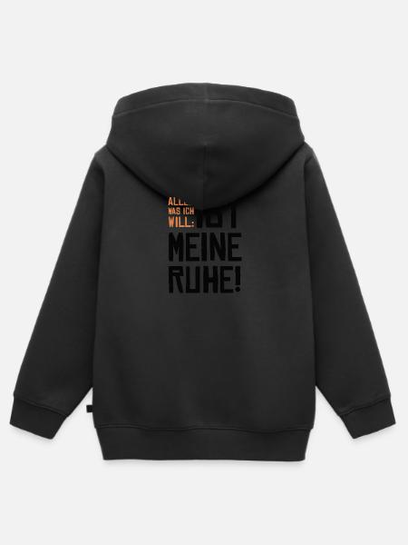 Ruhe.Silentium.Konzentration Arbeitsstelle Werkst - Kinder Premium Organic Zip Hoodie - Schwarz