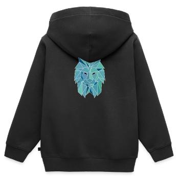 Polygone Lion - Sweat Premium à capuche zippé enfant bio - noir - Dos - AI Model Kid Male (0cm)