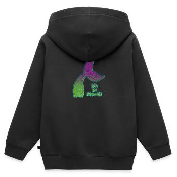 Bunte Meerjungfrau Flosse - Kinder Premium Organic Zip Hoodie - Schwarz - Hinten - AI Model Kid Male (0cm)
