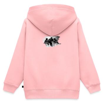 Feuerwehr im Einsatz - Kinder Premium Organic Zip Hoodie - Rosa - Hinten - AI Model Kid Female (0cm)