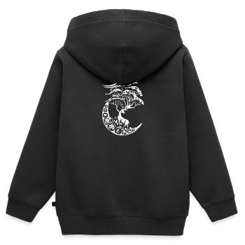 mythische Hirsche - Kinder Premium Organic Zip Hoodie - Schwarz - Hinten - AI Model Kid Male (0cm)