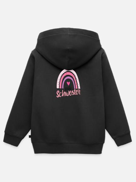 Große Schwester - Kinder Premium Organic Zip Hoodie - Schwarz