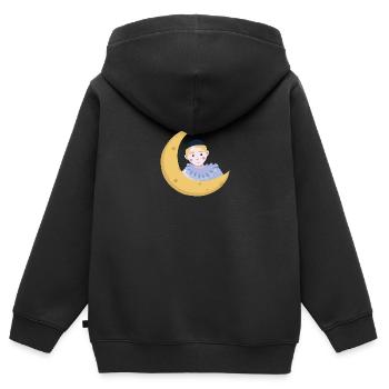 Pierrot - Kids Premium Organic Zip-up Hoodie - black - Back - AI Model Kid Male (0cm)