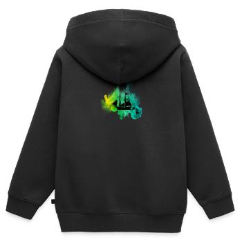Magisches Schiff - Kinder Premium Organic Zip Hoodie - Schwarz - Hinten - AI Model Kid Male (0cm)