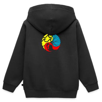 Triathlon - Sweat Premium à capuche zippé enfant bio - noir - Dos - AI Model Kid Male (0cm)
