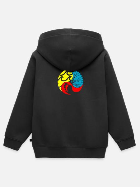 Triathlon - Felpa Premium con cappuccio con zip bambino bio - nero