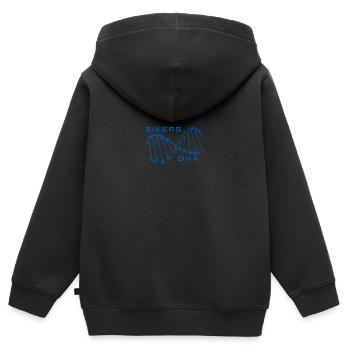 Bikers DNA Fahrradfahren Geschenk - Kinder Premium Organic Zip Hoodie - Schwarz - Hinten - AI Model Kid Male (0cm)