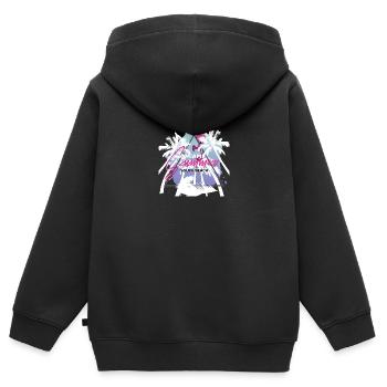Miami Summer South Beach Mojo Design Tee - Kinder Premium Organic Zip Hoodie - Schwarz - Hinten - AI Model Kid Male (0cm)