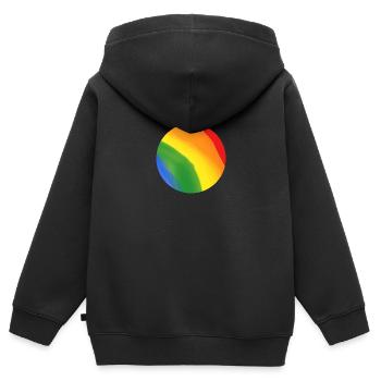 Farben des Regenbogens - Kinder Premium Organic Zip Hoodie - Schwarz - Hinten - AI Model Kid Male (0cm)