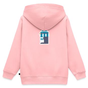 Kälte Pinguin - Kinder Premium Organic Zip Hoodie - Rosa - Hinten - AI Model Kid Female (0cm)
