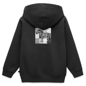 Zebra - Kinder Premium Organic Zip Hoodie - Schwarz - Hinten - AI Model Kid Male (0cm)