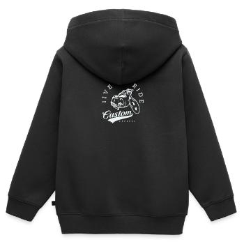 Aime monter - Sweat Premium à capuche zippé enfant bio - noir - Dos - AI Model Kid Male (0cm)