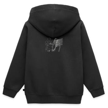 Gitarre Handzeichnung Gitarrespieler - Kinder Premium Organic Zip Hoodie - Schwarz - Hinten - AI Model Kid Male (0cm)