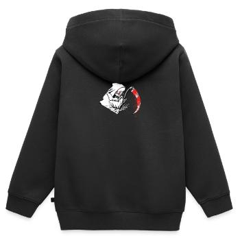 Tot mit blutiger Sense - Kinder Premium Organic Zip Hoodie - Schwarz - Hinten - AI Model Kid Male (0cm)