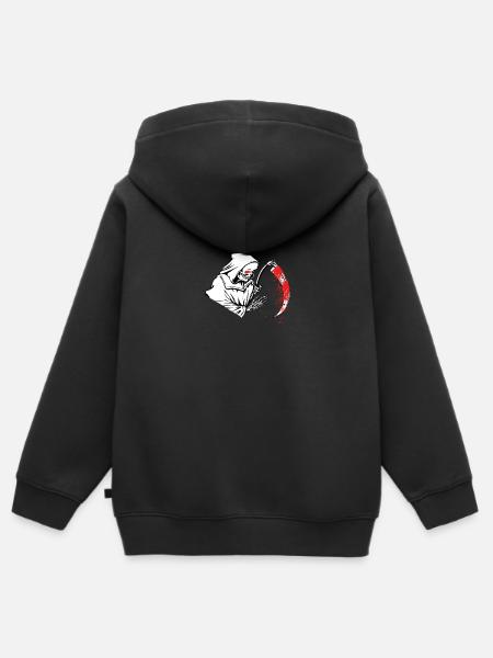 Tot mit blutiger Sense - Kinder Premium Organic Zip Hoodie - Schwarz