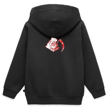 Tot mit blutiger Sense - Kinder Premium Organic Zip Hoodie - Schwarz - Hinten - AI Model Kid Male (0cm)