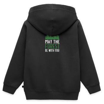 Forest Wars - Kinder Premium Organic Zip Hoodie - Schwarz - Hinten - AI Model Kid Male (0cm)