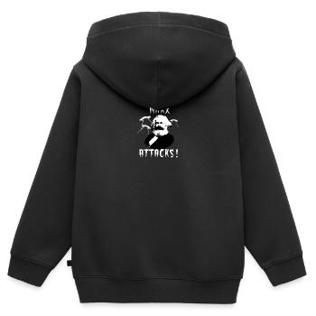 MARX ATTACKS ! - Sweat Premium à capuche zippé enfant bio - noir - Dos - AI Model Kid Male (0cm)