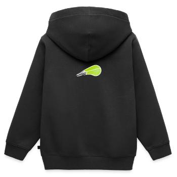 Balle de tennis - Sweat Premium à capuche zippé enfant bio - noir - Dos - AI Model Kid Male (0cm)