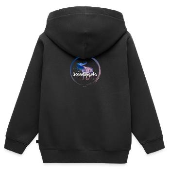 Skandinavien Spruch - Kinder Premium Organic Zip Hoodie - Schwarz - Hinten - AI Model Kid Male (0cm)