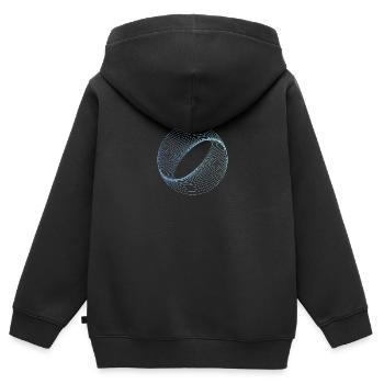 Le motif de l'illusion optique forme un cadeau de géométrie - Sweat Premium à capuche zippé enfant bio - noir - Dos - AI Model Kid Male (0cm)